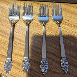 Oneidacraft Nordic Crown Deluxe Stainless Flateware 4 pc Salad Forks